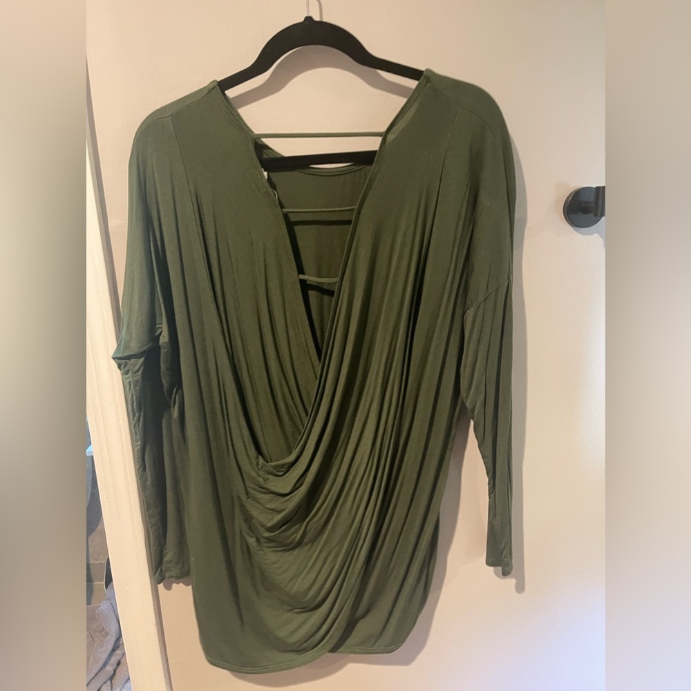 Womens green top. Open back